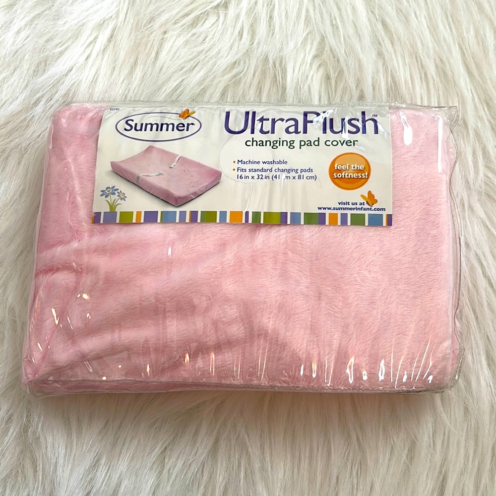 Summer UltraPlush girls pink changing pad cover